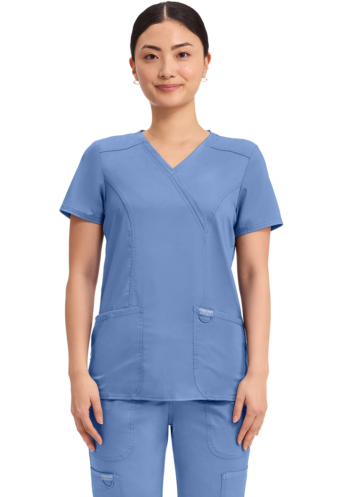 Cherokee Workwear Revolution: Mock Wrap Top