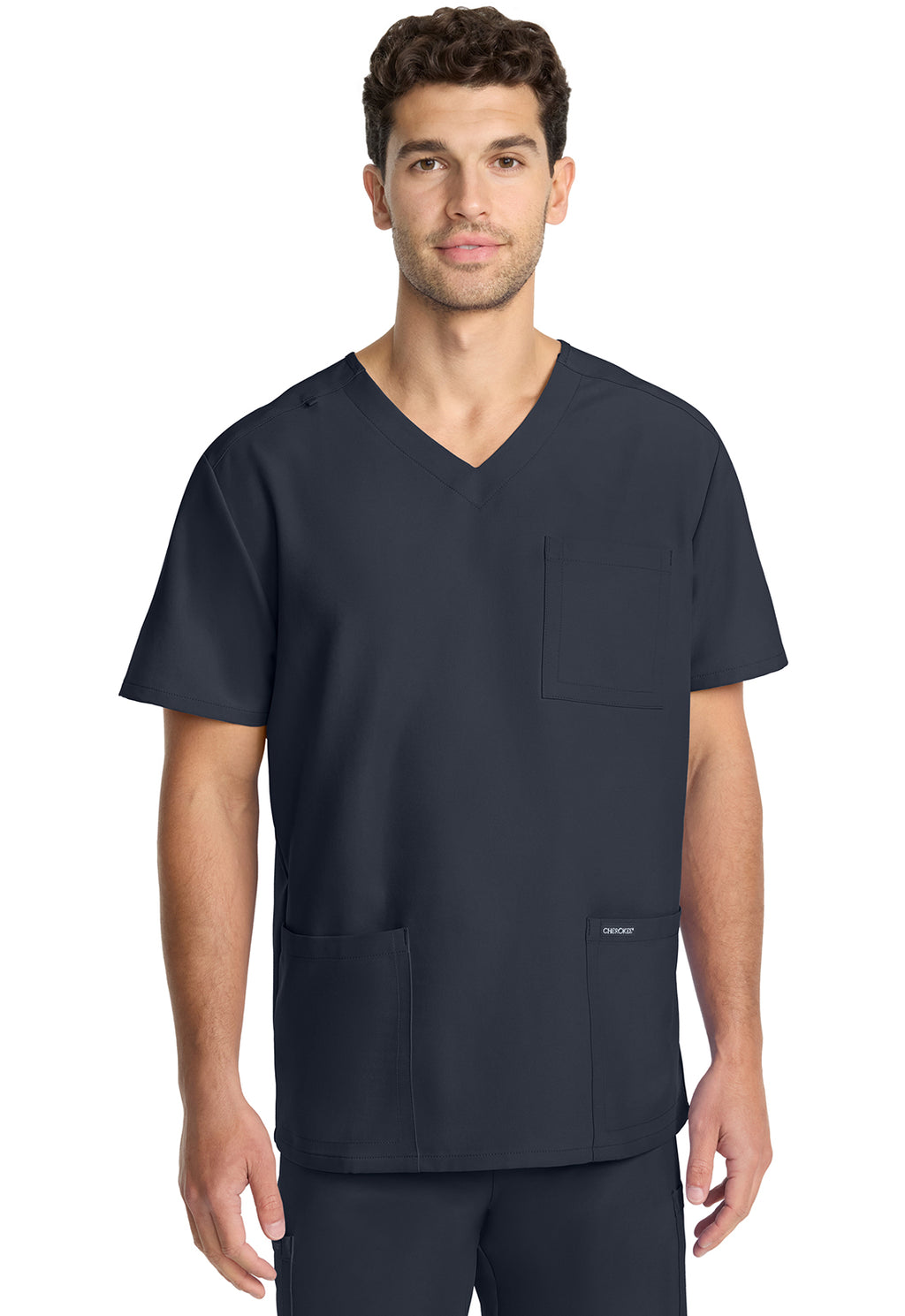Cherokee Workwear Original Ultra: Men's 3-Pocket V-Neck Top