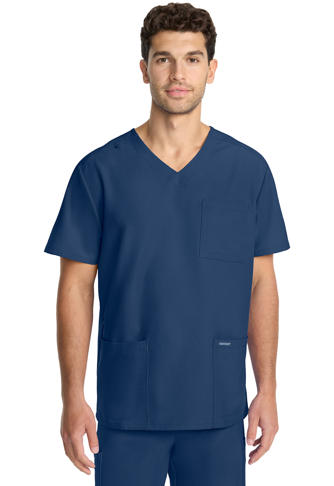 Cherokee Workwear Original Ultra: Men's 3-Pocket V-Neck Top